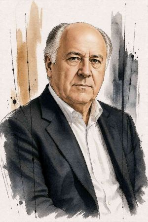 Retrato de Amancio Ortega, empresario español