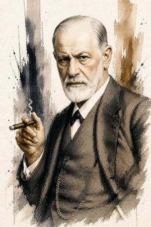 Retrato de Sigmund Freud, fundador del psicoanálisis