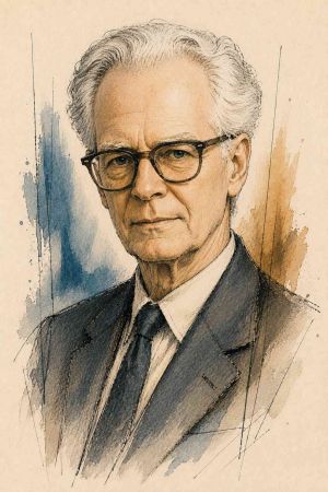 Retrato de B.F. Skinner, psicólogo estadounidense