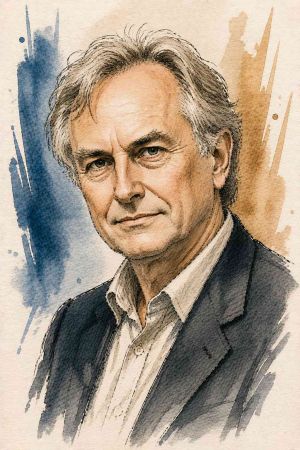 Retrato de Richard Dawkins en conferencia