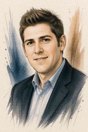Retrato de Eduardo Saverin en un evento empresarial