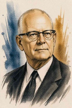 Retrato en blanco y negro de William Edwards Deming