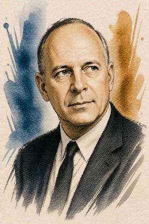 Retrato en blanco y negro de William Bernbach
