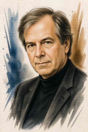 Retrato de Nicholas Negroponte en conferencia