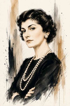 Retrato de Coco Chanel, diseñadora y empresaria francesa