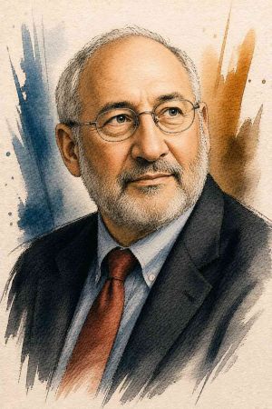 Retrato de Joseph E. Stiglitz con fondo neutro