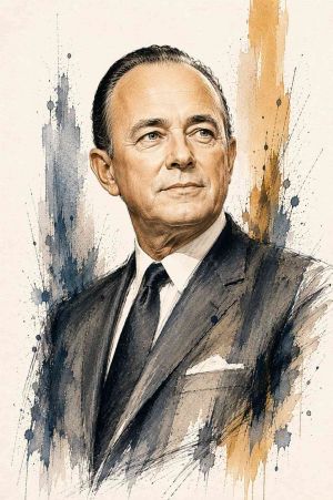 Retrato de Ray Kroc, empresario y franquiciador de McDonald's