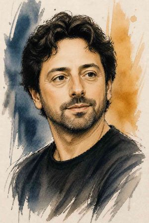 Retrato de Serguéi Brin en un evento tecnológico