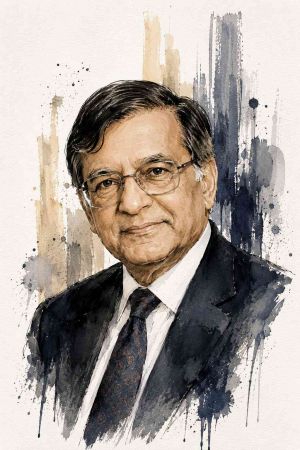 Retrato de Jagdish Sheth, académico y experto en marketing
