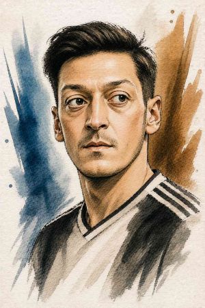 Mesut Özil en un partido de fútbol con uniforme deportivo