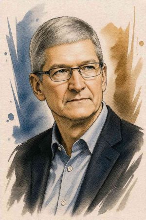 Retrato de Tim Cook en un evento corporativo