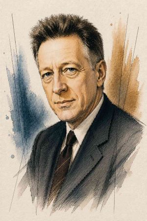 Retrato de Douglas McGregor en blanco y negro