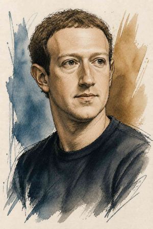 Retrato de Mark Zuckerberg en conferencia